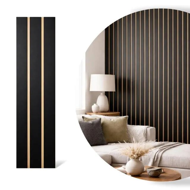 PLACAS RIPADO EM MDF - PRETO