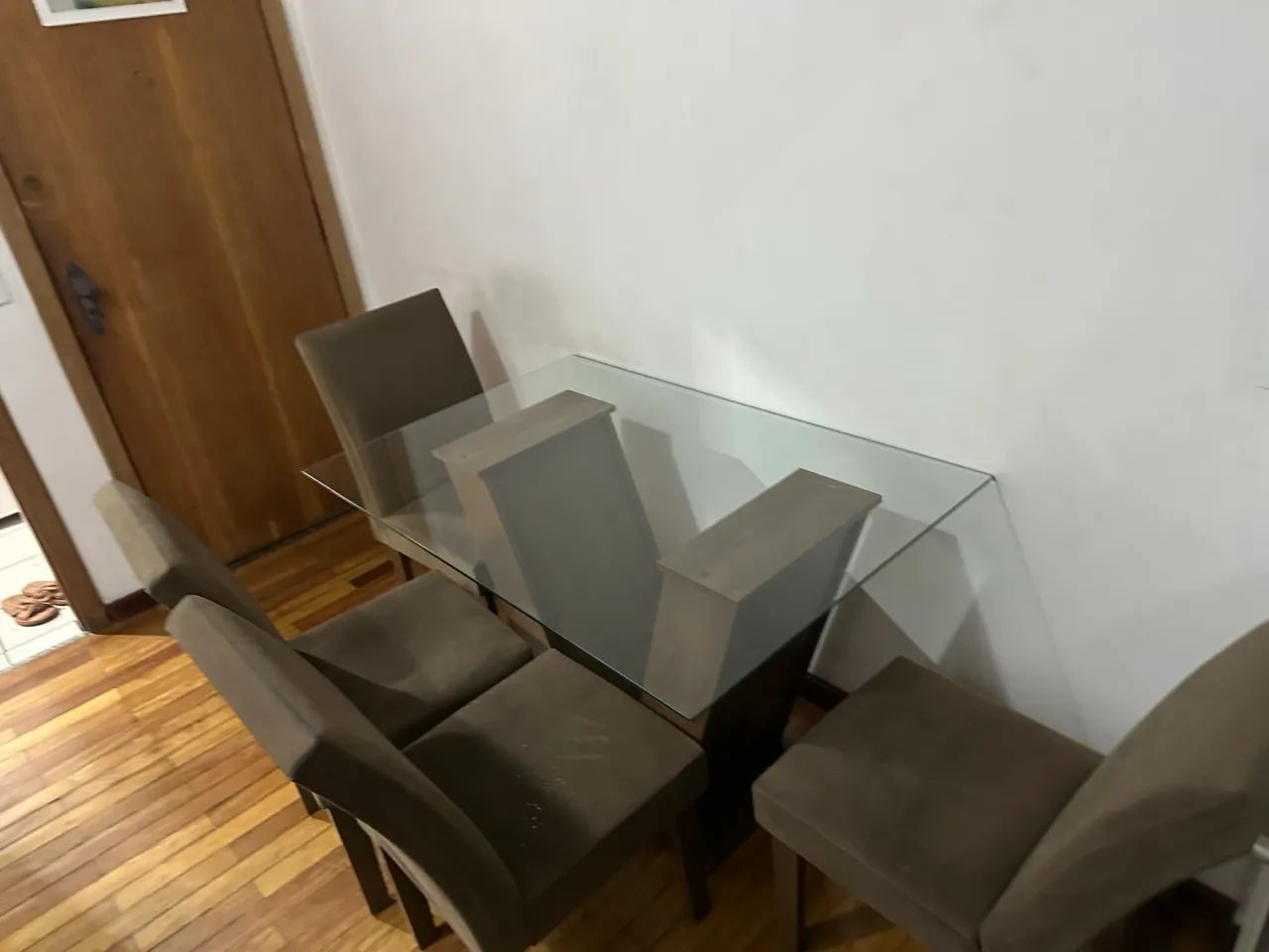 Mesa 120x80 c/4 cadeiras de tecido  - Foto 4