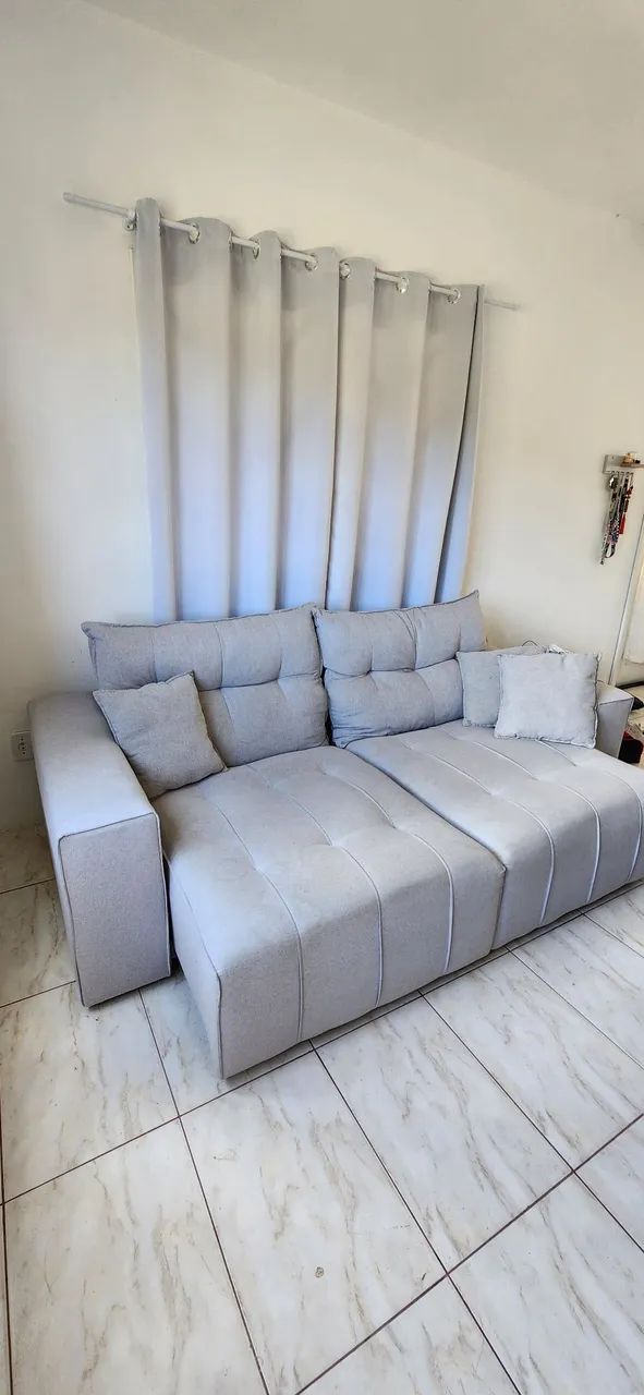 Sofá Retrátil e Reclinável em Linho - Foto 2