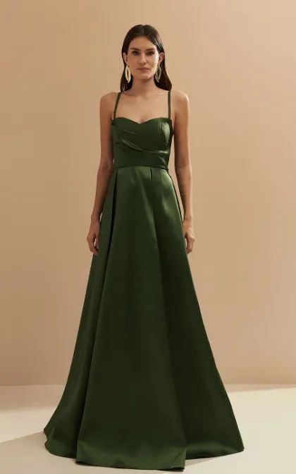Vestido longo verde oliva - Foto 4