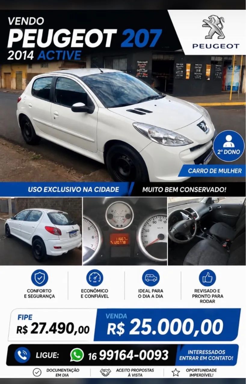 Peugeot 207 207 Active 1.4 Flex 8V 5p 2014