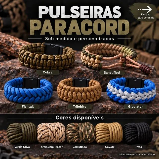 Pulseiras Paracord sob medida e personalizadas (leia a descrição!!!)