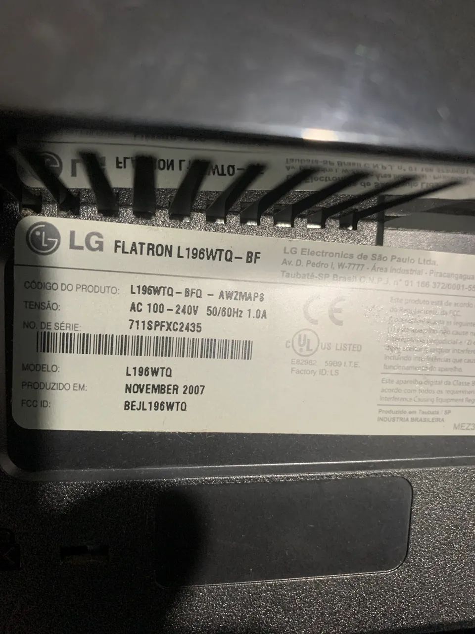 Monitor LG flatron wilde 5000:1 L196wtq tela pc  - Foto 4