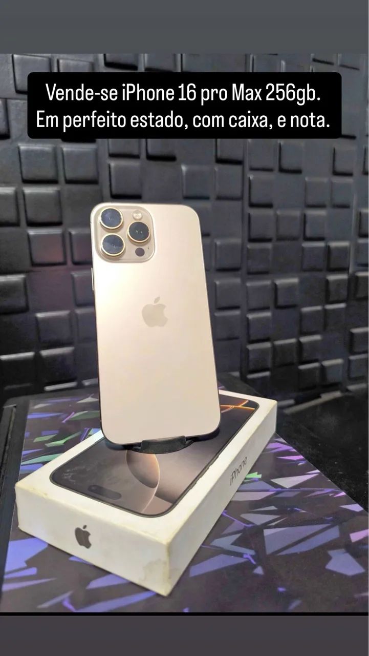 Vende-se iPhone 16 pro Max 256gb, em perfeito estado. Com caixa, e nota. 