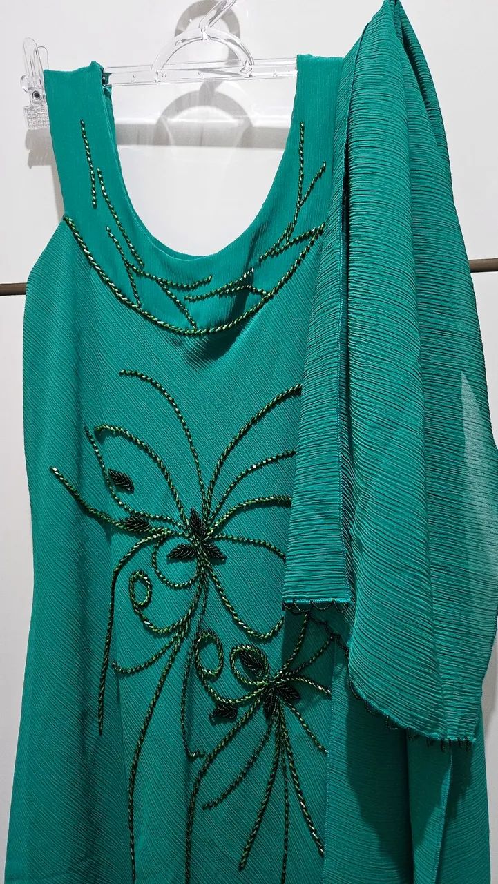 VESTIDO LONGO DE FESTA BORDADO - Foto 3