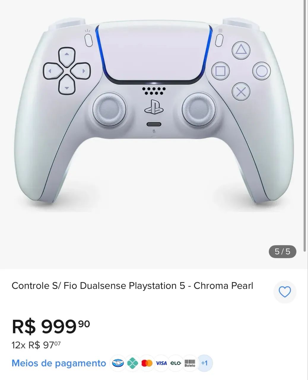 Controle PS5 DualSense Chroma Pearl - Original Sony