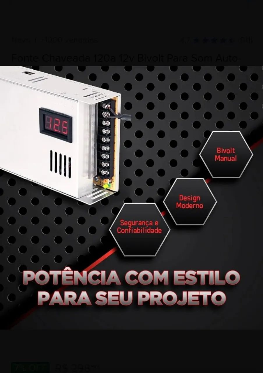 Fonte chateada 12 v / 120 A - Foto 5