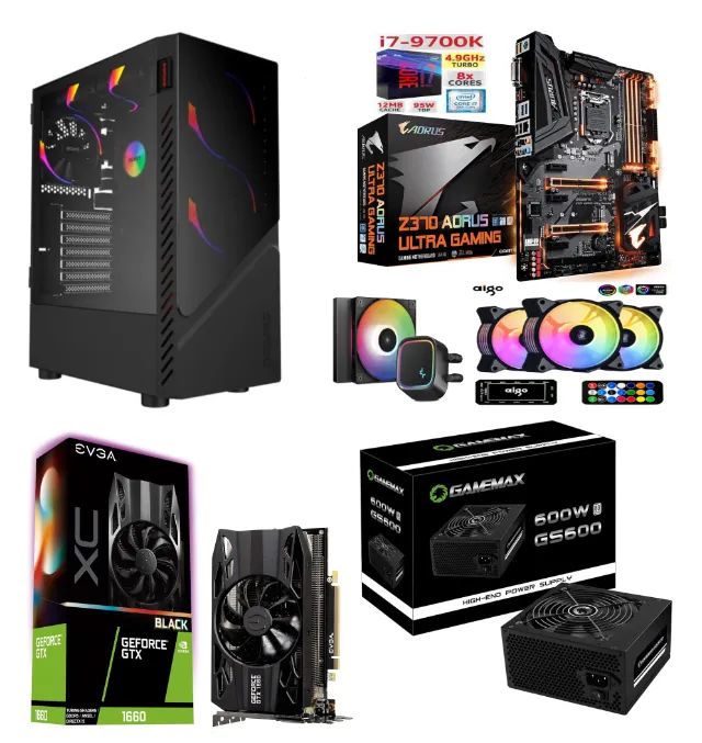 Cpu Gamer i7 9700K 16Gb de Ram Ddr4 + Gtx 1660 06Gb Gddr6 na Cx