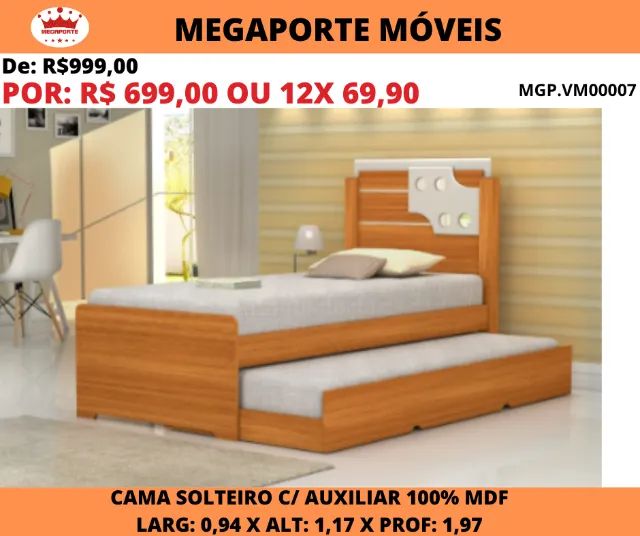 CAMA DE SOLTEIRO C/AUXILIAR - Foto 3