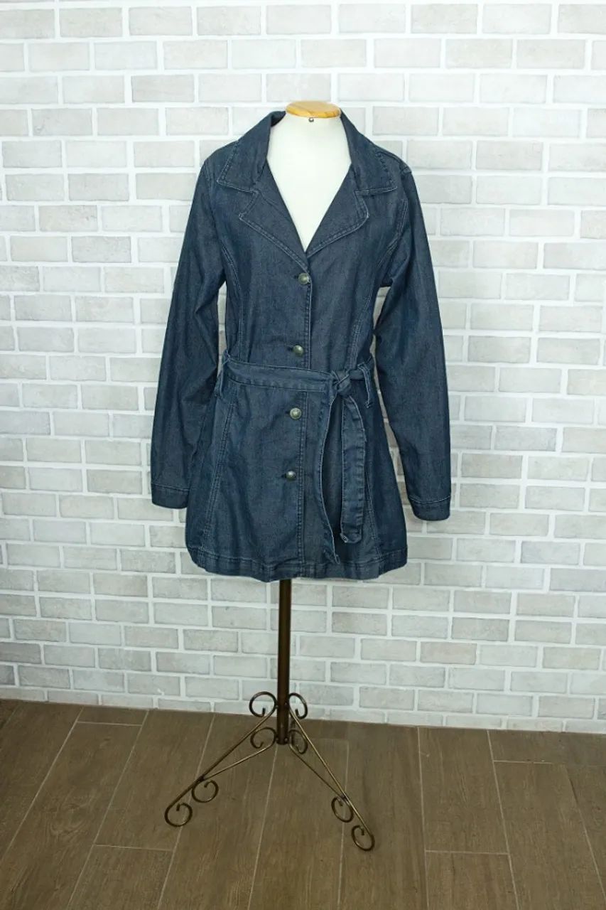 Sobretudo jeans feminino - Foto 2