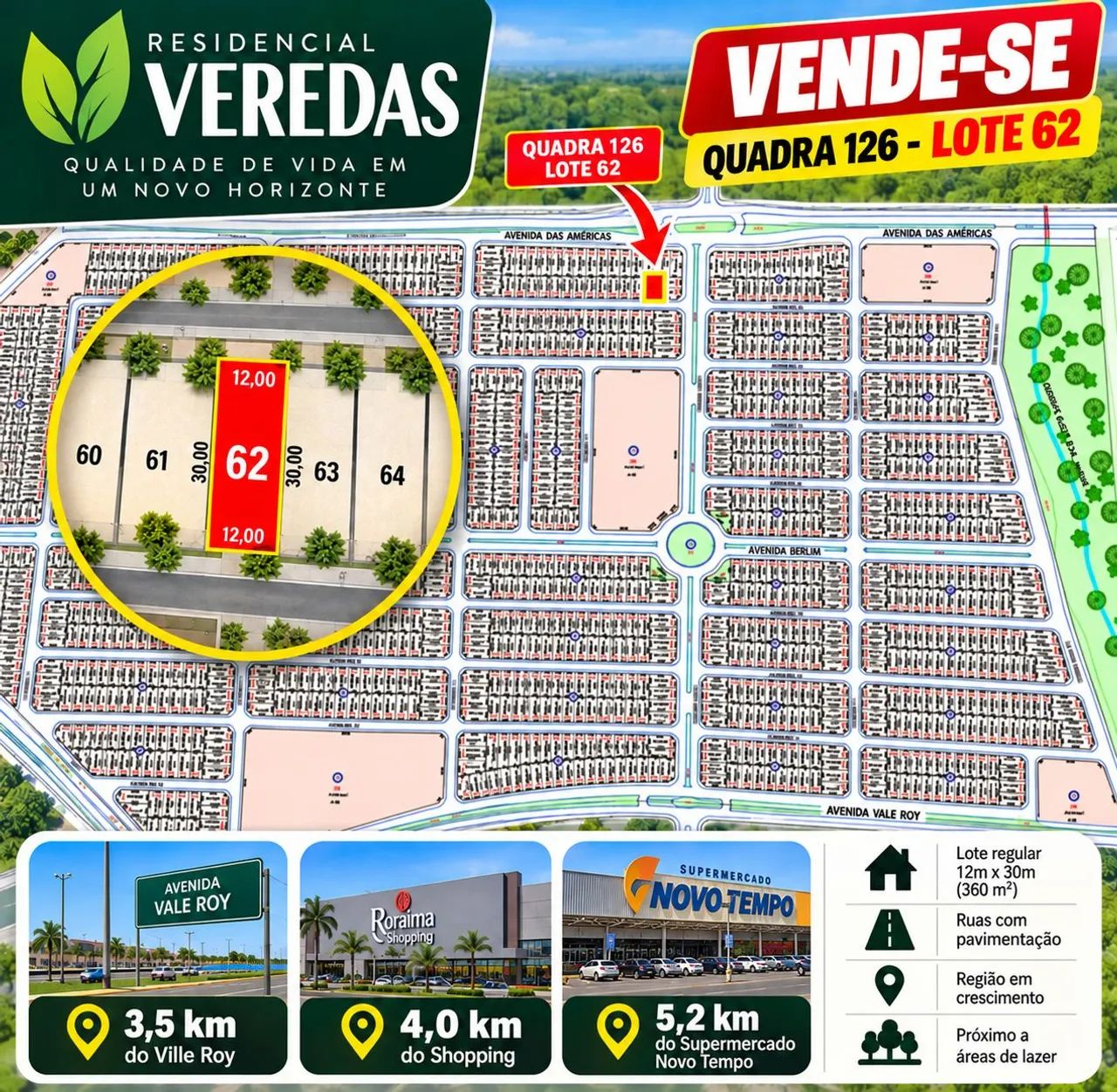 Terreno no Veredas - Lote 01 - Liberado para Construir 