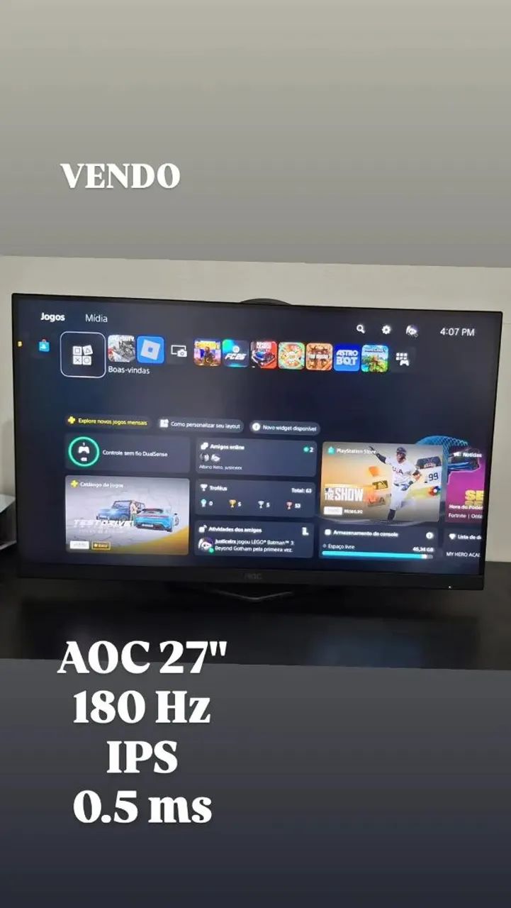 MONITOR GAMER AOC 27'' - 180Hz - IPS - 0.5ms - Foto 2
