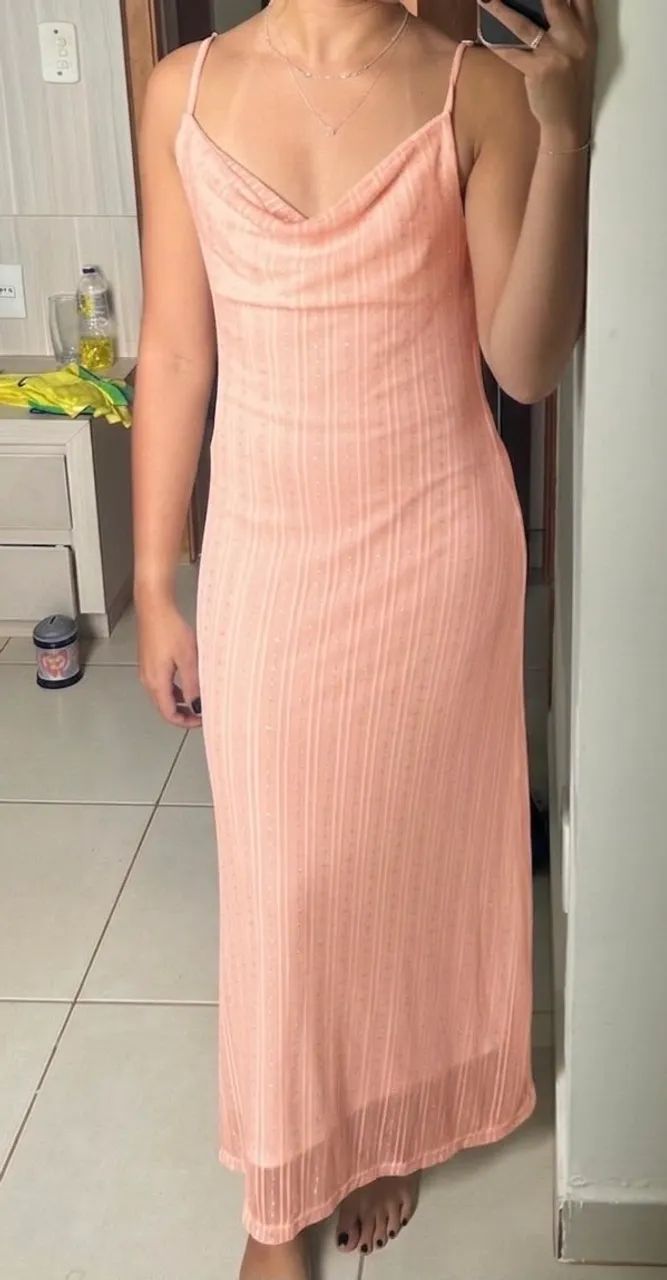 Vestido longo Rosa claro - Foto 2