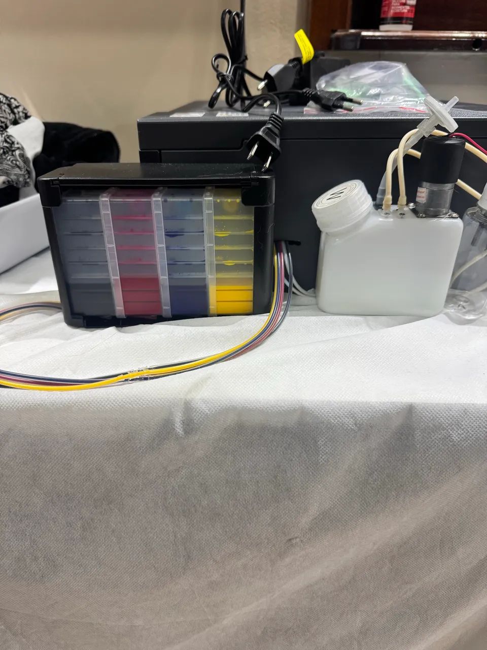 Impressora Epson L8050 adaptada. DTF Têxtil com Poliamida e tintas. - Foto 4