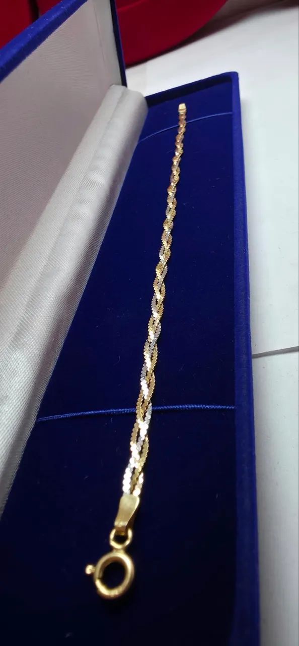 Pulseira ouro branco ouro amarelo  - Foto 3