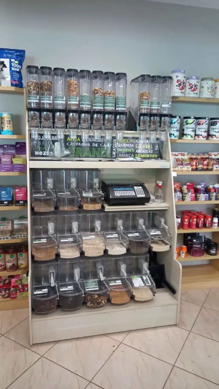 Expositor para Produtos a Granel Premium Neogranel com Dispenser e Espaço para Balança