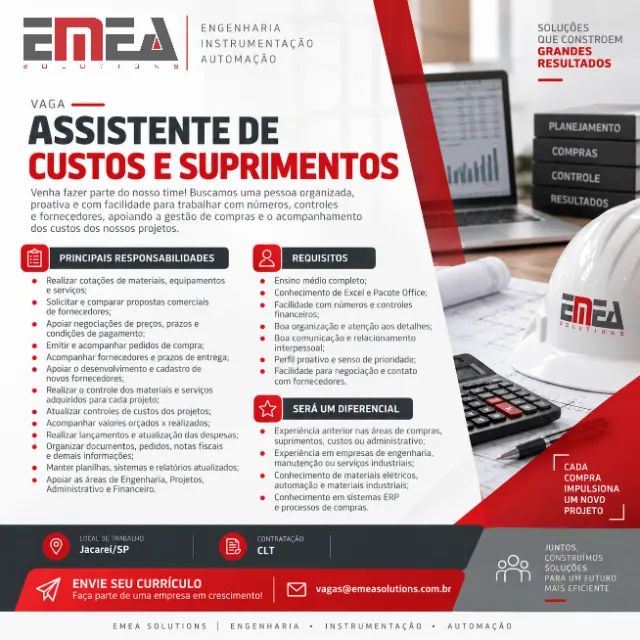 ASSISTENTE DE CUSTOS E SUPRIMENTOS