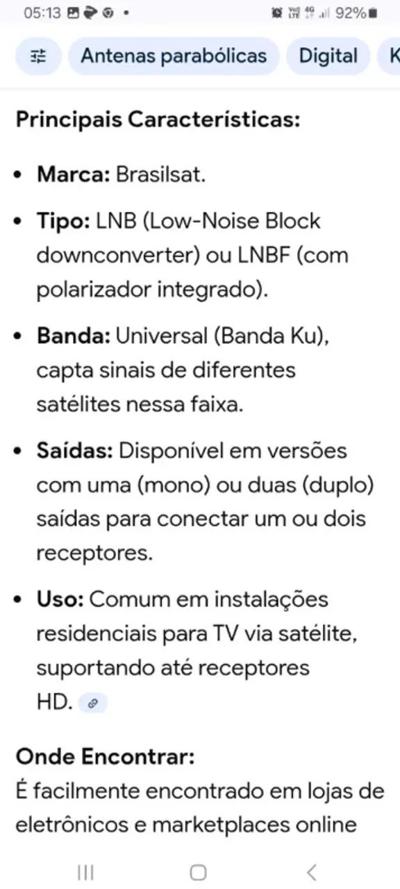 Lnbf Universal BrasilSat Duplo Banda KU - Foto 6