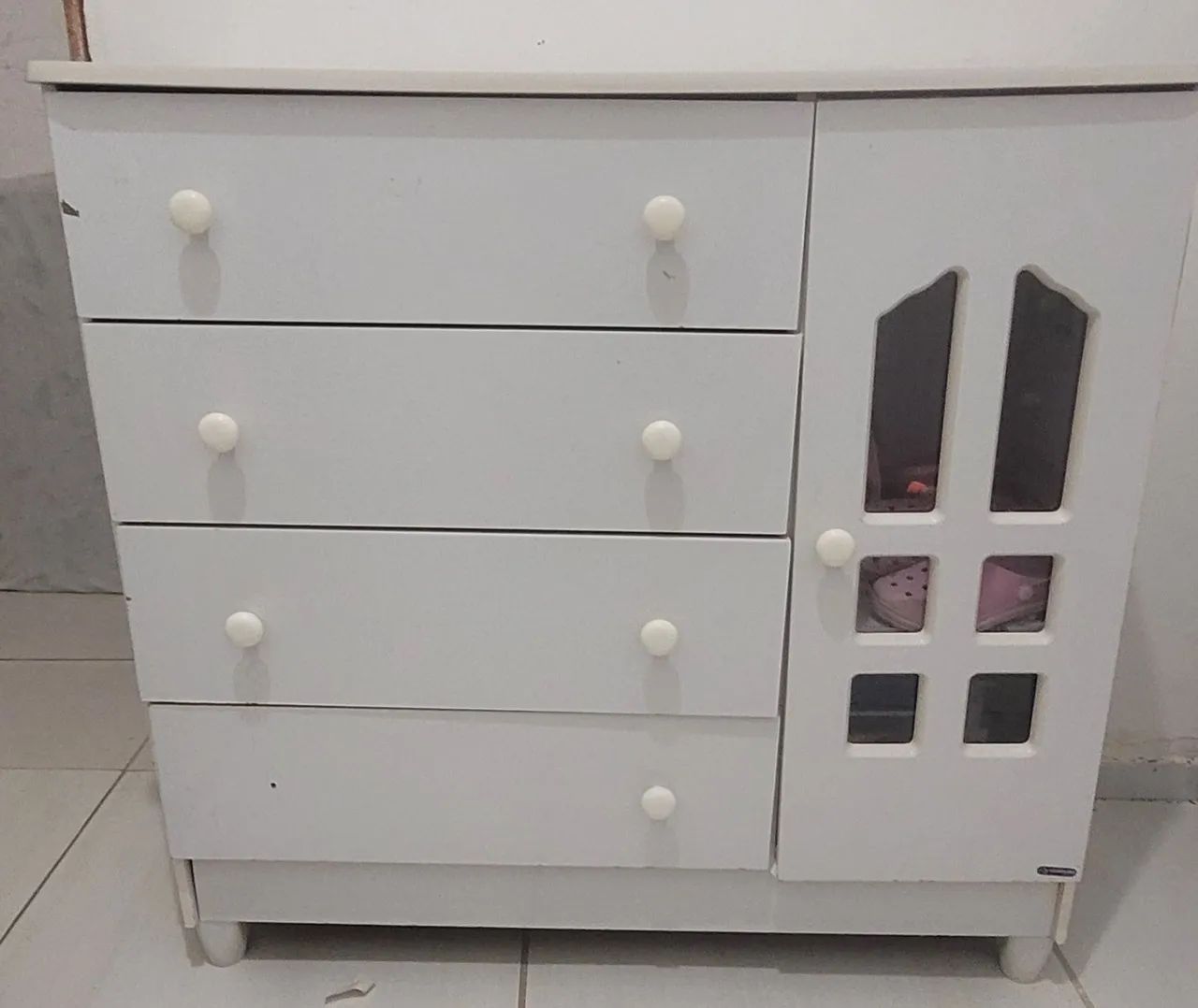  Comoda infantil branca de mdf - Foto 4