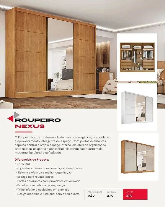 Guarda Roupa Nexus 3 portas 