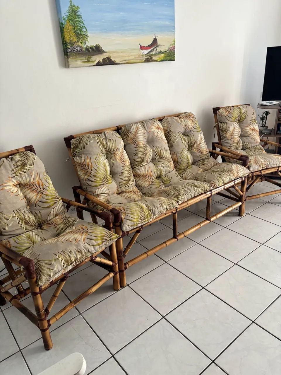 Sofá 5 lugares de bambu - Foto 2