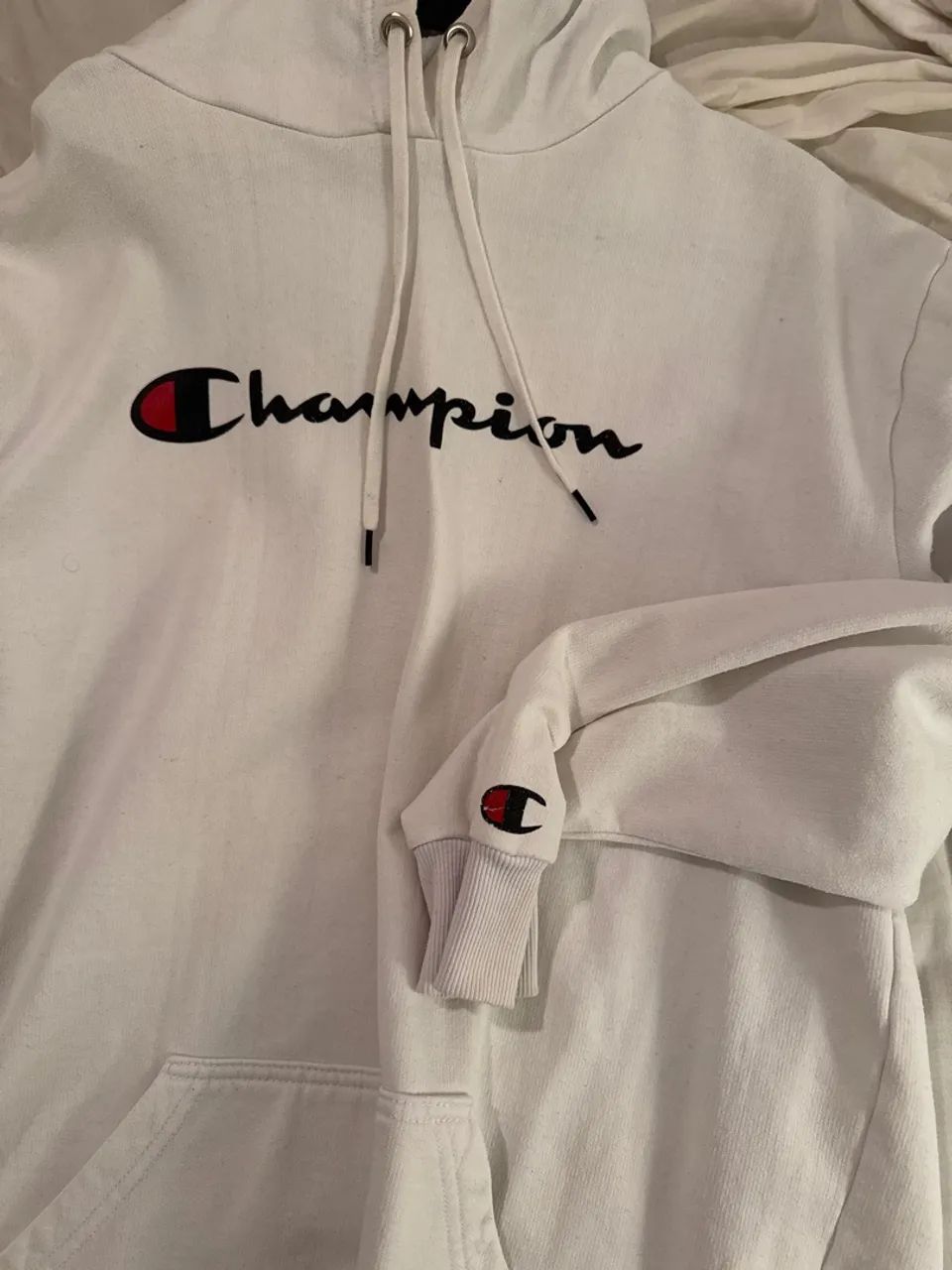 Casaco com capuz champion branco - Foto 2