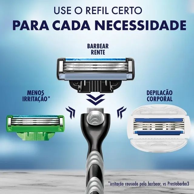 Gillette Mach3, Carga para Aparelho de Barbear com 3 Lâminas 8 Unidades - Foto 3