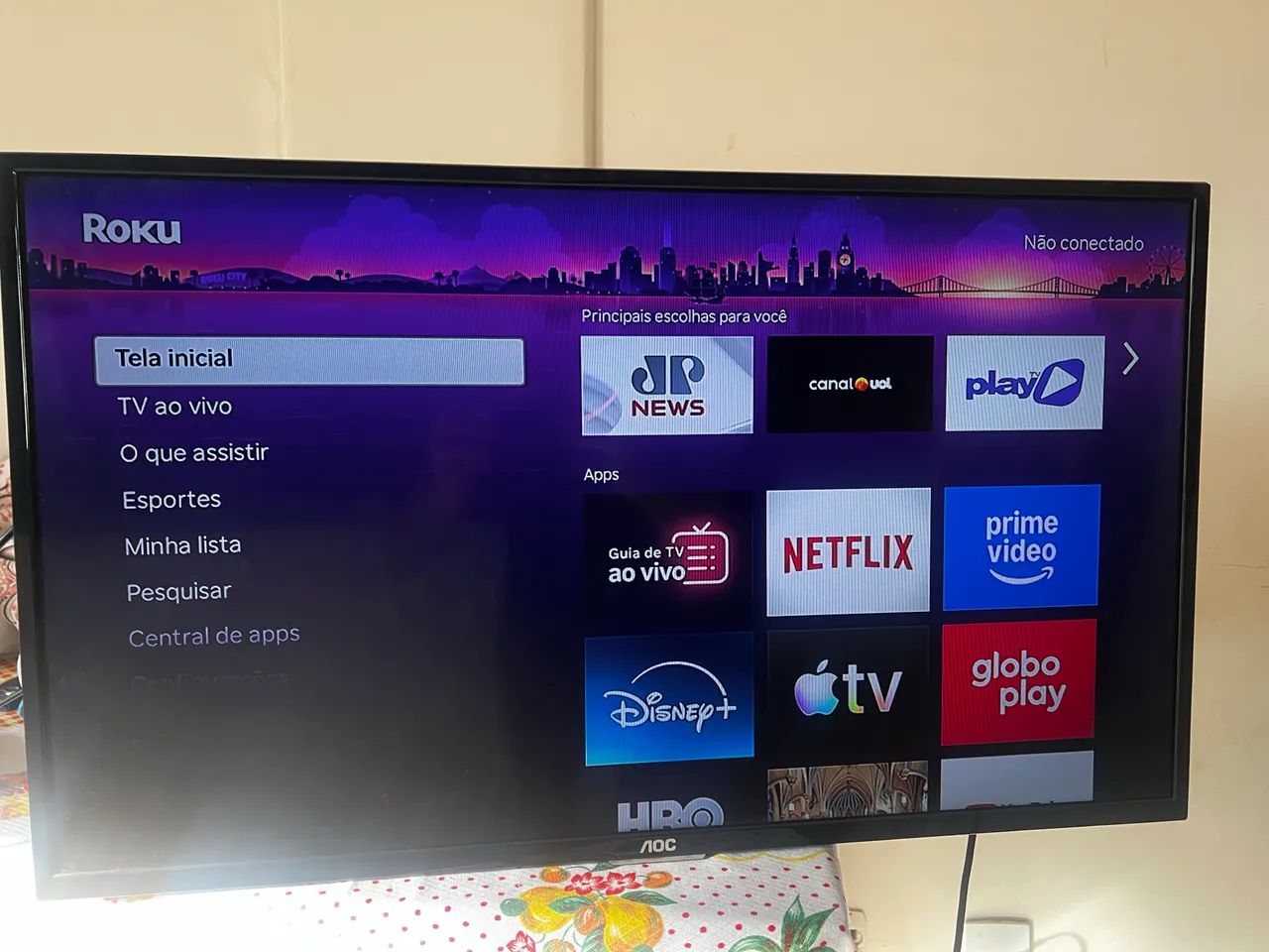 Tv Aoc 32 Polegadas Smart Tv ROKU - Foto 3