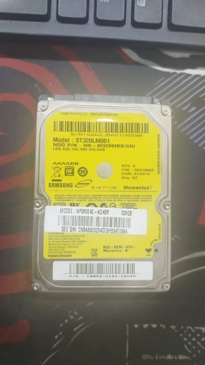 Hd para notebook 320GB Usado