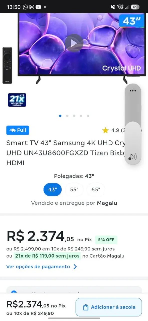 Tv 43 modelo u8600f uhd 4k  - Foto 4