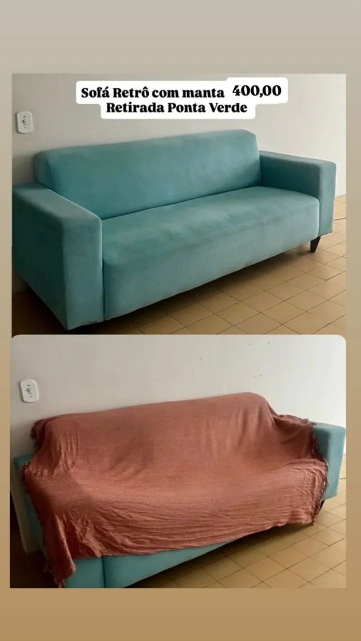 Sofá  Retrô 3 lugares 