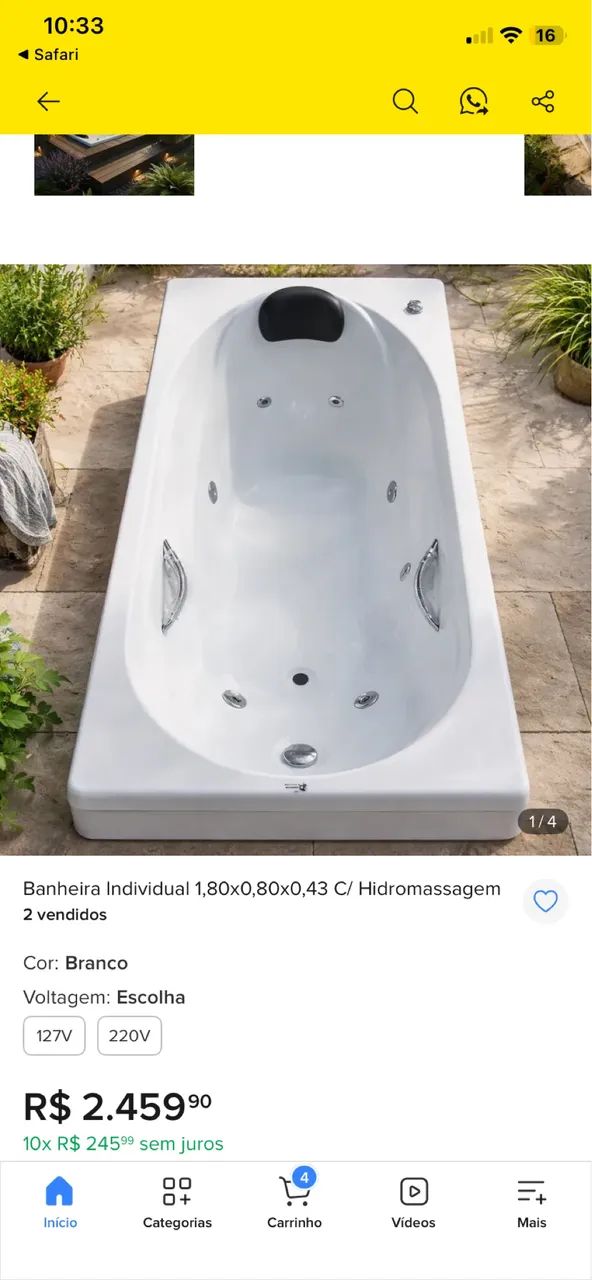 Banheira de hidromassagem 