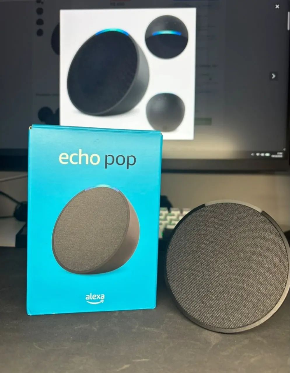 Amazon Alexa Echo Pop Assistente Virtual Inteligente Speaker Cor Preto - Foto 3