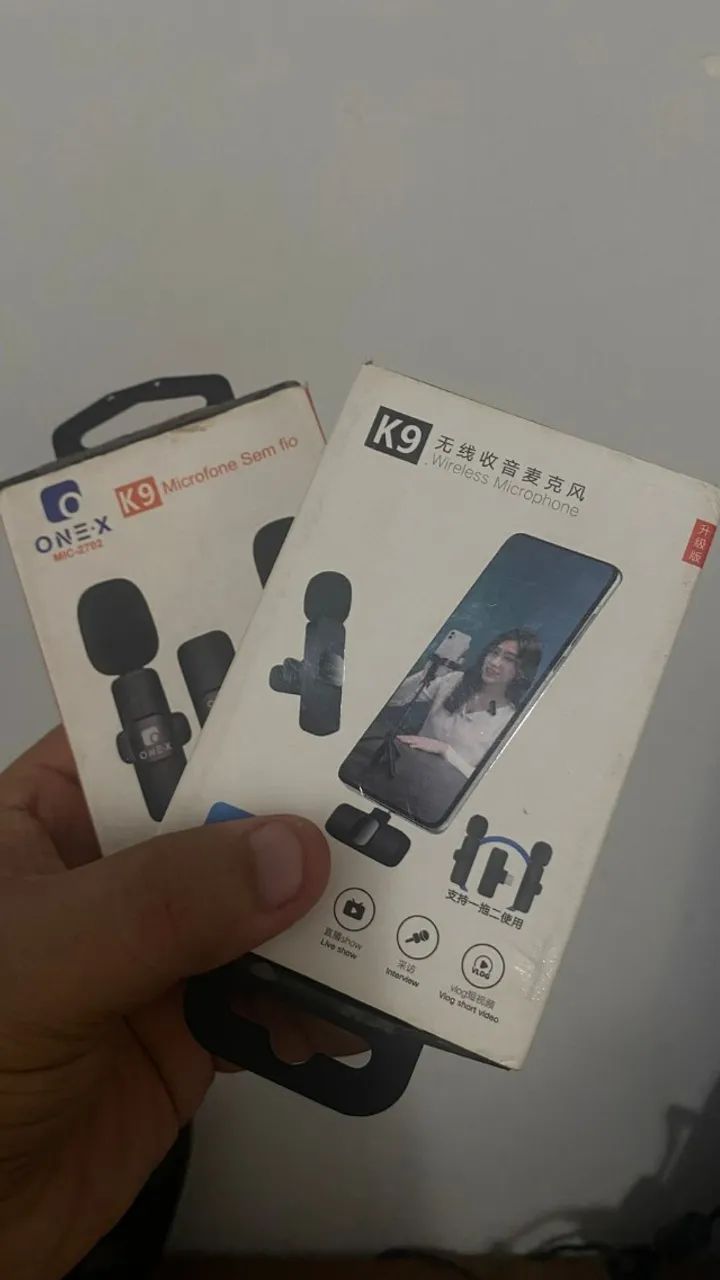 Microfone de Lapela Sem Fio K9 Bluetooth Tipo C