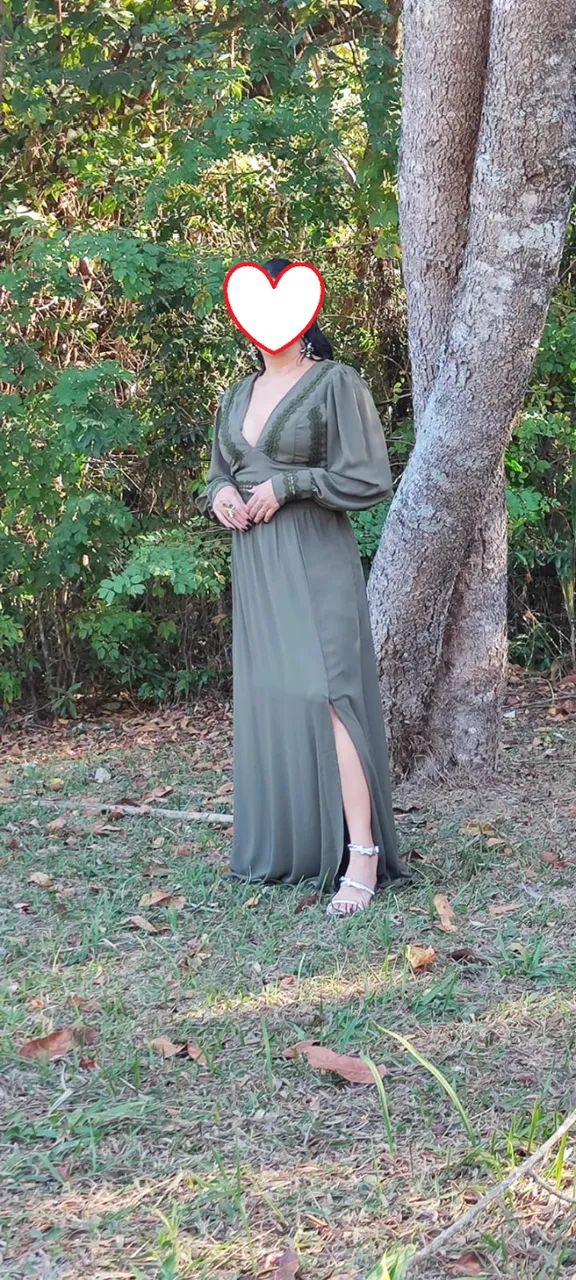 Lindo Vestido Longo Verde Oliva  - Foto 2