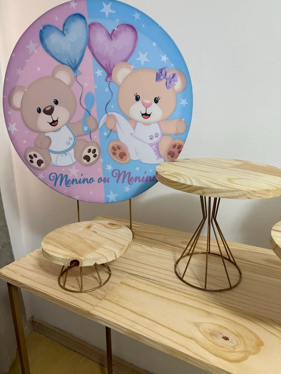 Decoração Chá revelação Pegue e Monte