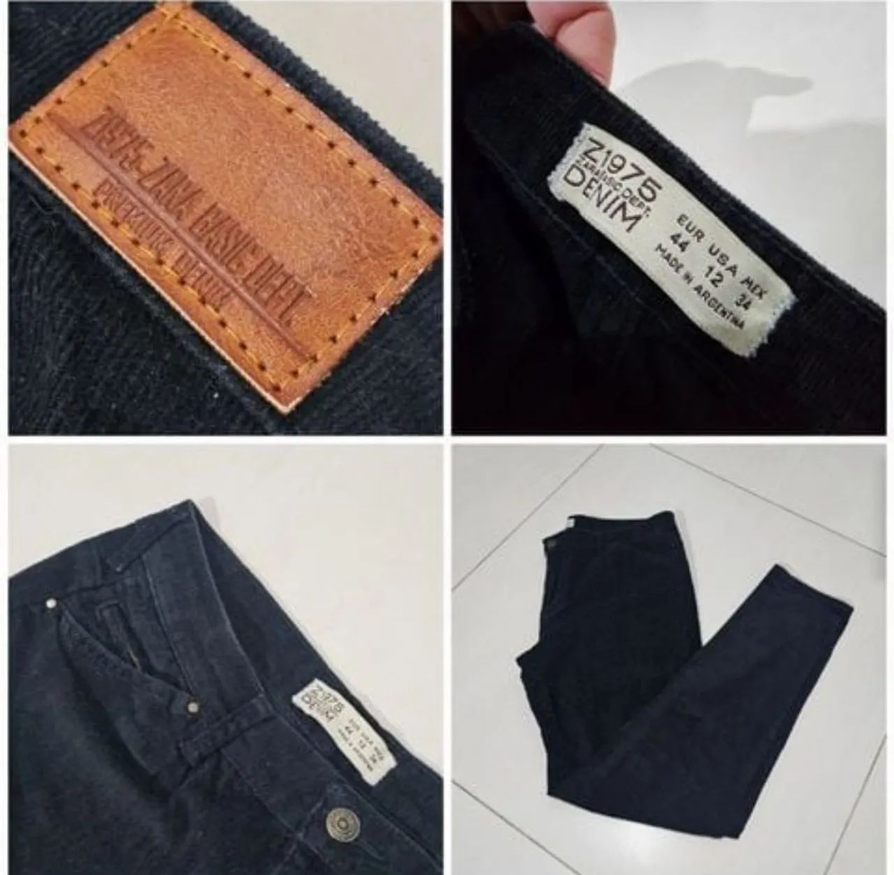 Calça zara canelada aveludado | basica reta Z1975 - Foto 2