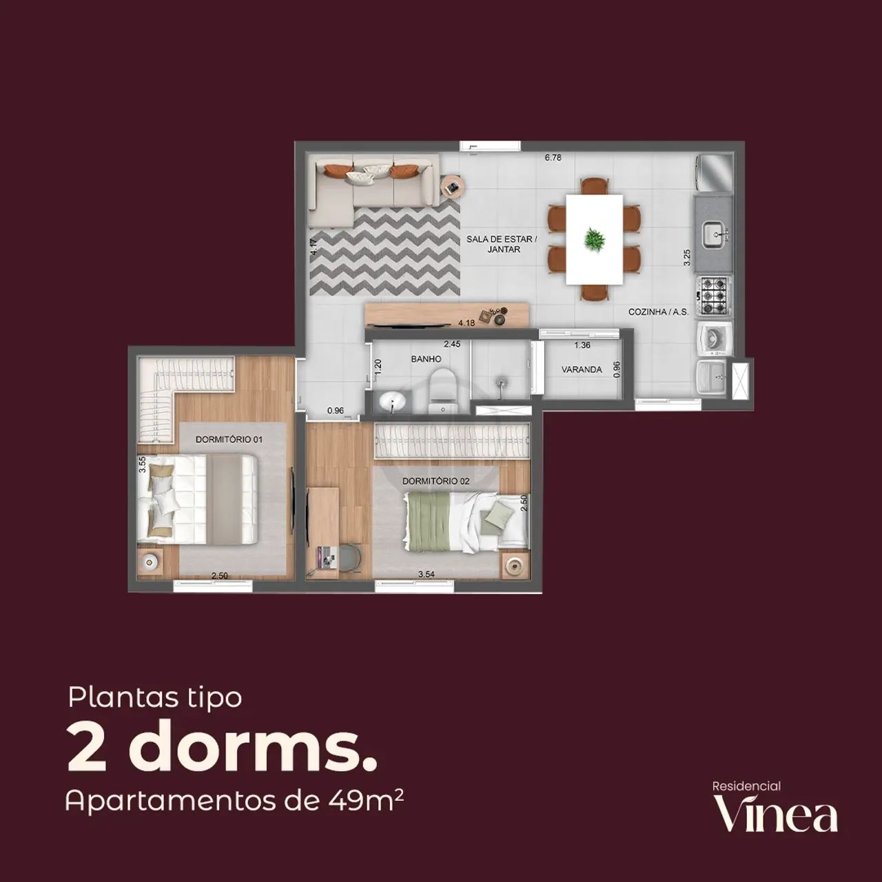 Apartamento a venda com 2 dormitorios - Residencial Vinea - Caxambu REF: AP23366 - Foto 3