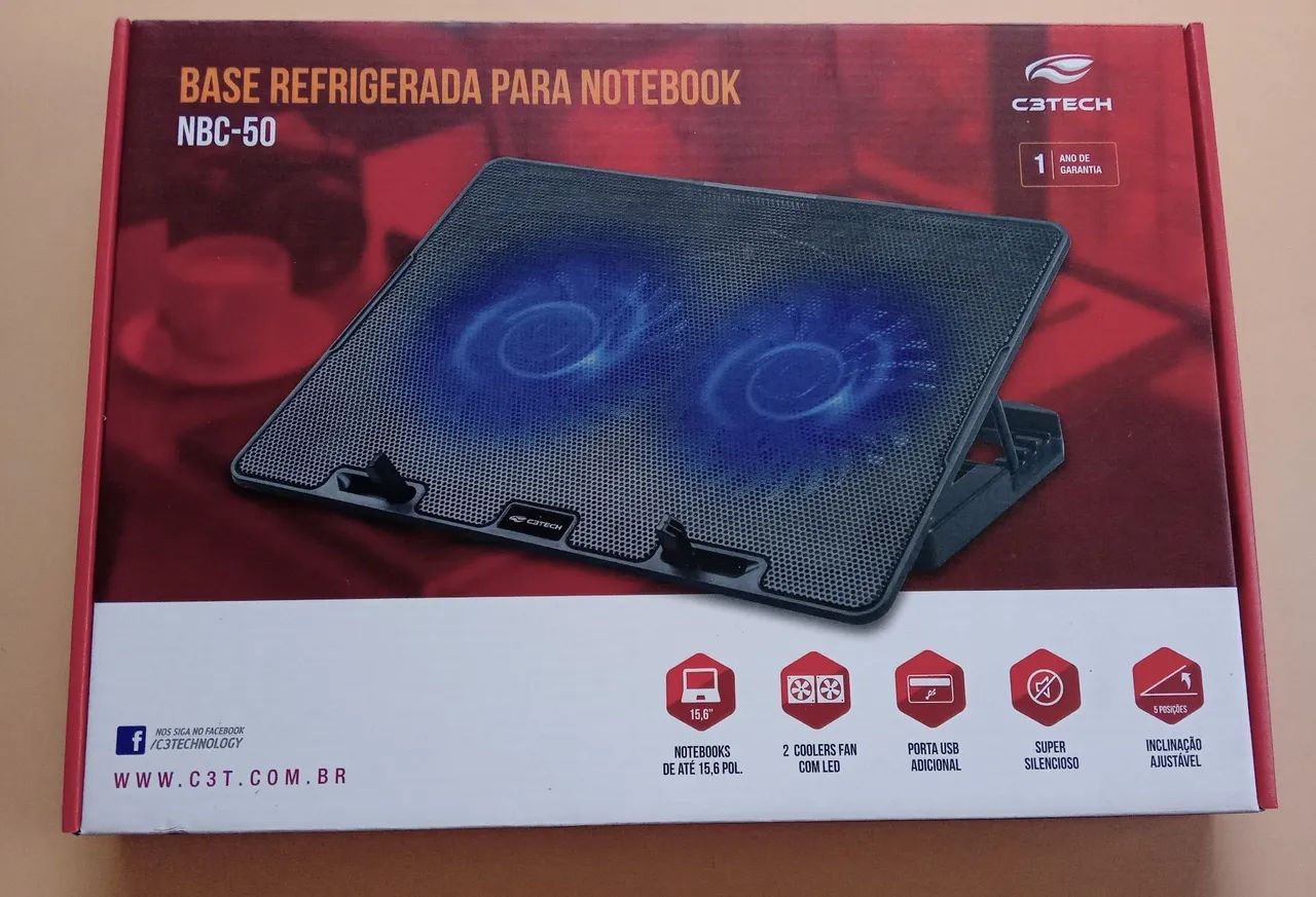 Base refrigerada para Notebook 2 coolers fan com led - Foto 3