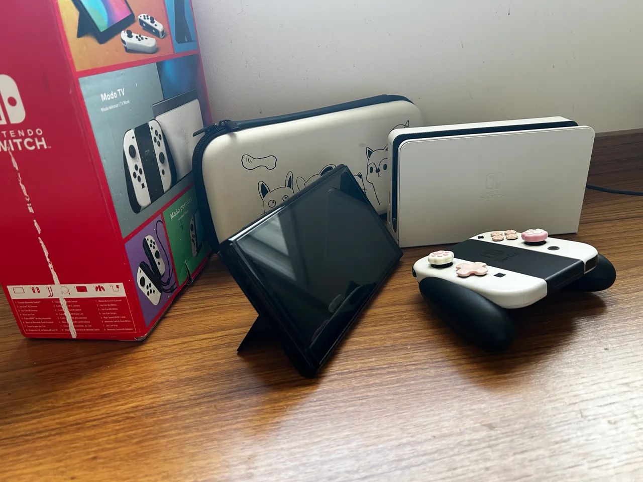 Console Nintendo Switch OLED Branco com capa - Foto 6