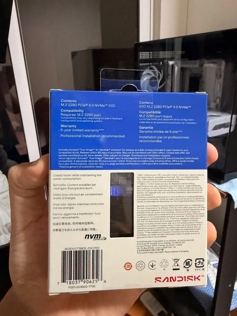 SSD WD Blue SN5100 NVMe M.2 2280 de 1 TB PCI Gen 4 Velocidade de