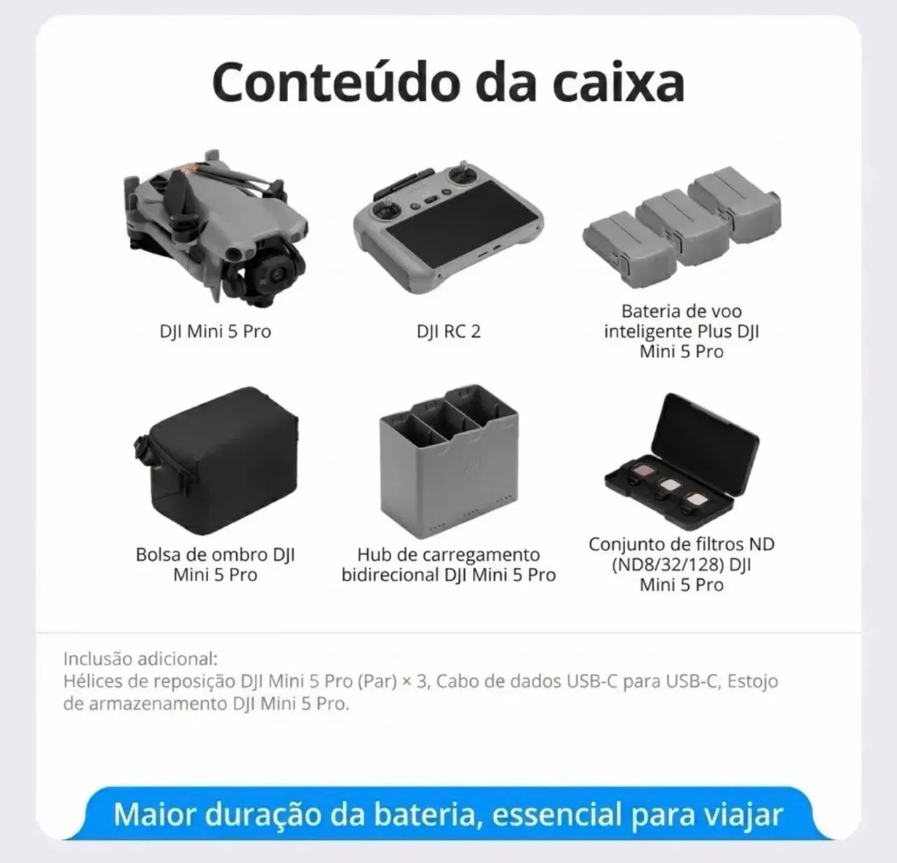 Drone DJI Mini 5 Pro Fly More Combo Plus (Com tela) - Foto 4