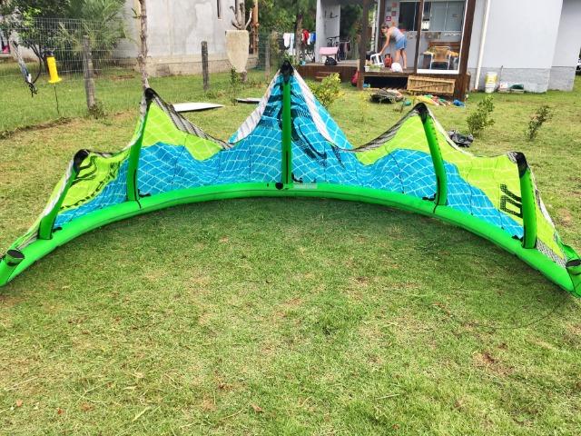 Kite surf cabrinha switchblade 10m ano modelo 2014 - verde fluorescente tecido estalando - Foto 4