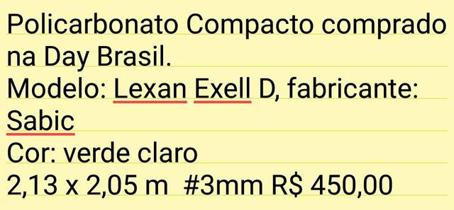 Policarbonato compacto (pedaço)