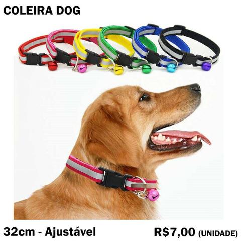 Coleira para Cachorro Ajustável com Sininho