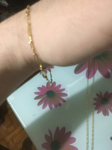 Corrente + Pulseira e Pingente Banhado Ouro 18k - Foto 6