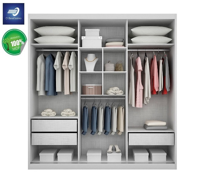 Guarda-roupa 100%MDF com Espelho - Foto 4