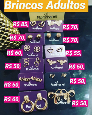 Brincos rommanel ver valores na foto