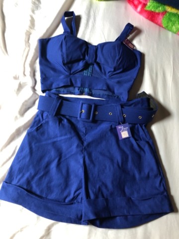 Conjunto cropped com bojo e short de alfaiataria  - Foto 2