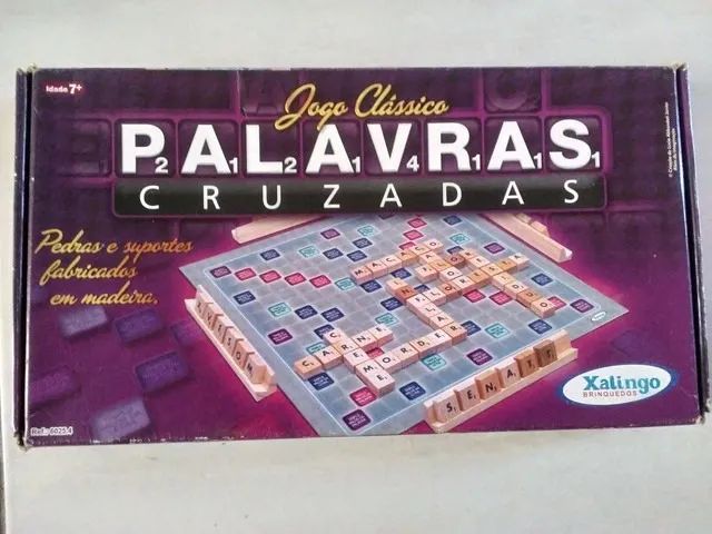 Jogo Tabuleiro Palavras Cruzadas 120 Peças De Madeira - 60254